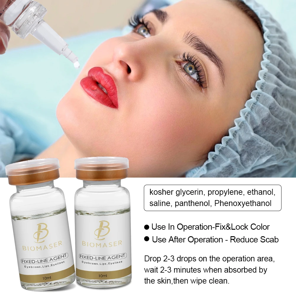 Biomaser Microblading Pigment Fixing Agent Permanent Makeup Ink Color Lock Assistence Eyebrow Fixed-line Tattoo Supplies tattoo ink tattoo ink pigment