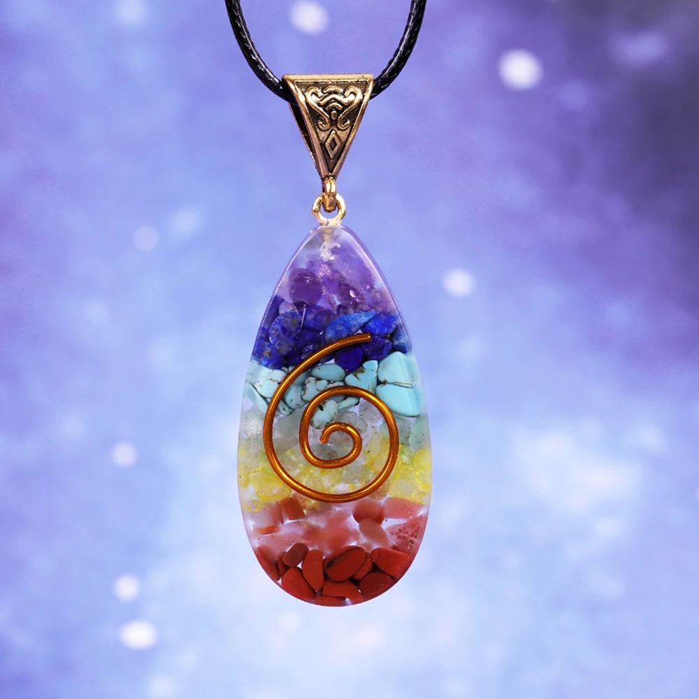 Multicolor Stone Pendant Reiki Healing Crystal Gravel Necklaces For Men  Women | eBay