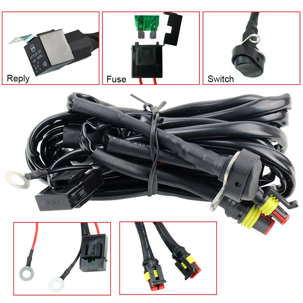For BMW Motorcycles LED Fog Light Wiring Harness Relay ...
