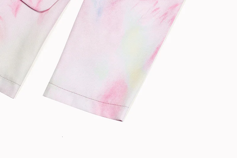 Корейский блейзер с принтом Tye Dye, пальто для женщин, Повседневная Свободная длинная куртка, Блейзер, высокая уличная мода, Женские рабочие пальто, Femme размера плюс
