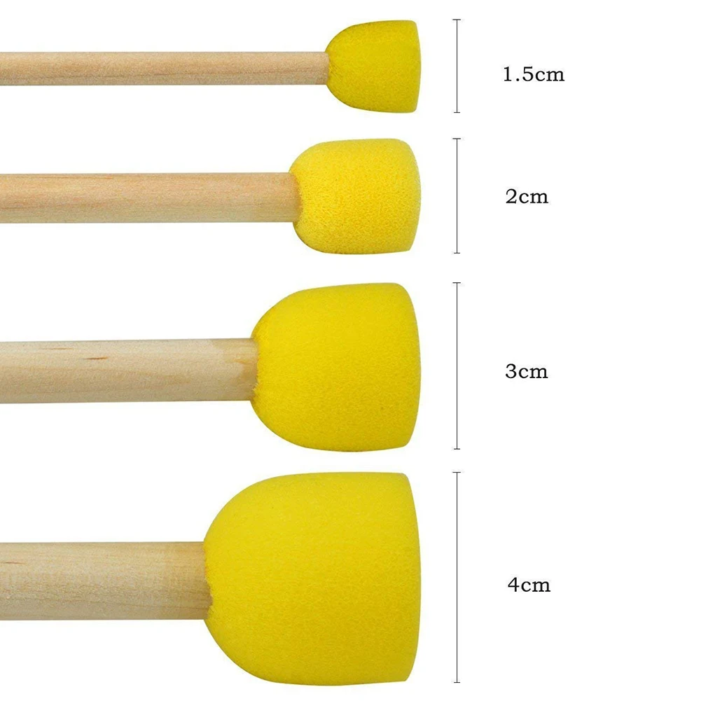 40Pcs/Set Round Foam Sponge Paint Brush Kids DIY Drawing Tools Painting Toy New