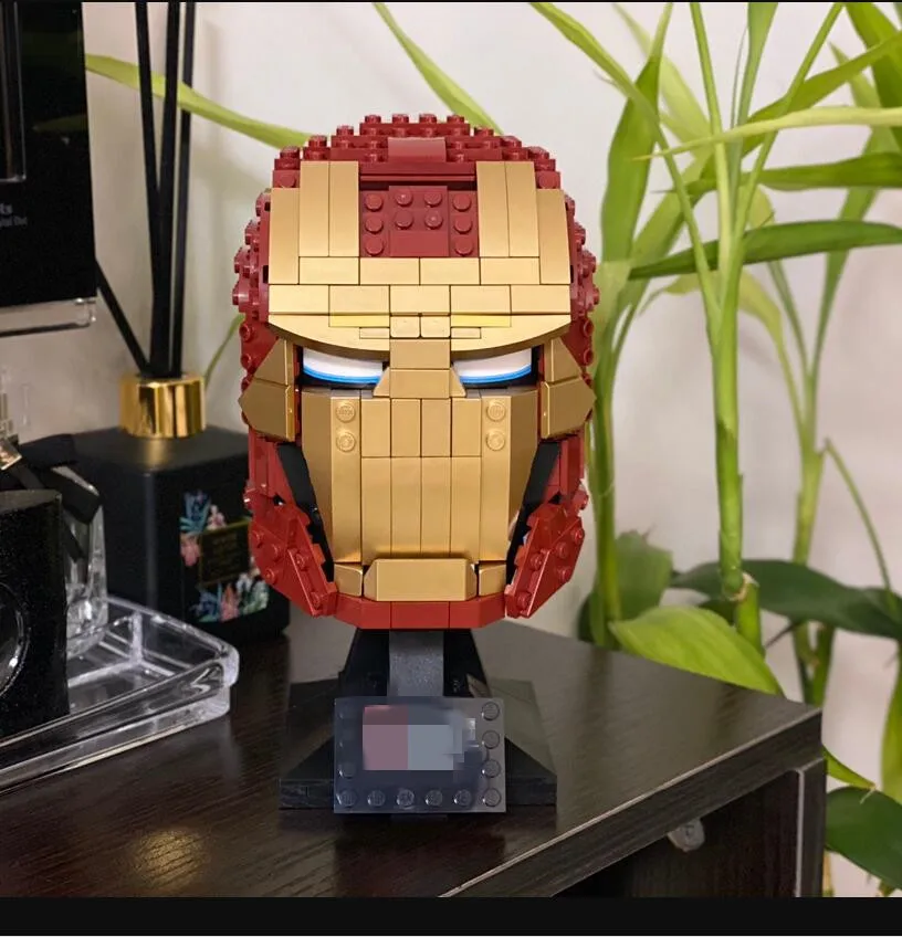 In Stock 50015 480Pcs Compatible Movies Build Iron Man Helmet Building Blocks Magical Personality Kids Christmas Gift | Игрушки и хобби