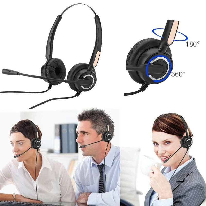 RJ9 Call Center Headphone Monaural Headphone Noise Reduction Headset Call Headphone with Mic