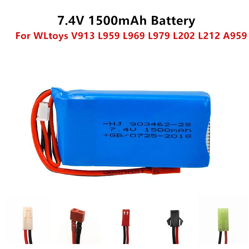 Литий Полимерный Аккумулятор 7 4 В 1500 мАч для WLtoys 144001 V913 L959 L969 L979 L202 L212 A959 12428 HJ816 HJ817