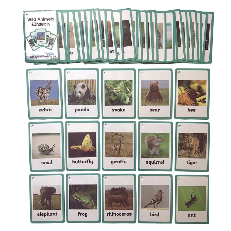 Cena 96 sztuk zestaw nauka zwierząt angielski fiszki dla dzieci zabawki edukacyjne montessori Classroom Decoration Memorie Games