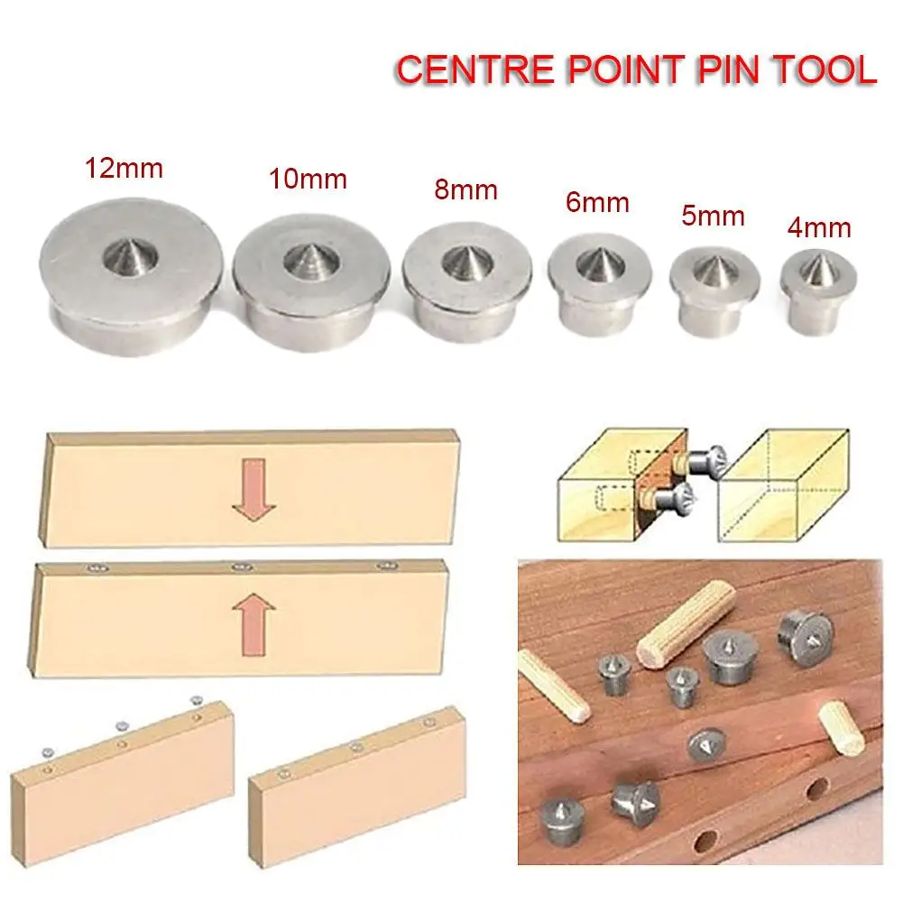 Panel Furniture Positioning Carpentry Log Dowel Tips Woodworking Locator Wooden Pin Center Punch Combination Kit 4/5/6/8/10/12mm