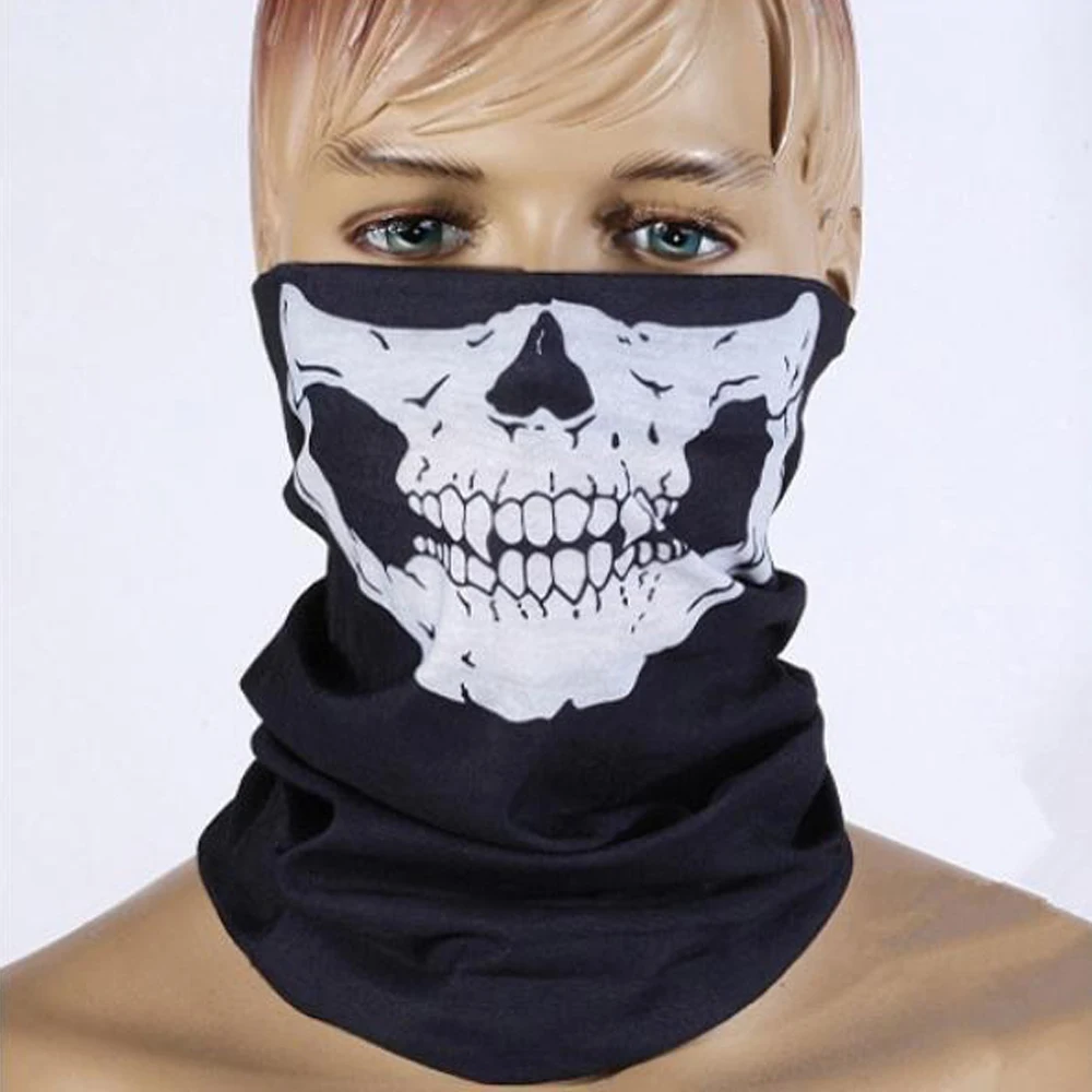 

Express Free Shipping 100PCS/lot Skeleton Skull Bandana Seamless Multi-function Outdoor Headscarf Cycling Headband Halloween