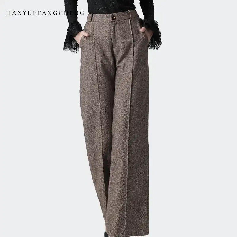 plus size wool pants