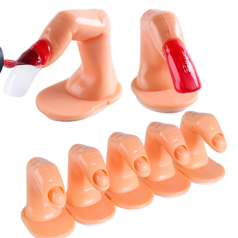 2 дополнительных профессиональные пластиковые искусственные Пальцы для практики косметика для обучения дисплей ручной клей для ногтей Акриловые маникюрные советы LENJ209