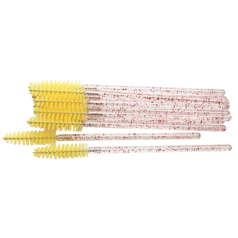 CR-P light yellow 1000 шт/партия одноразовый Кристалл Ручка кисти для макияжа одноразовые ресницы тушь для ресниц палочки Аппликатор для ресниц удлинитель инструменты для макияжа - Handle Color: CR-P light yellow