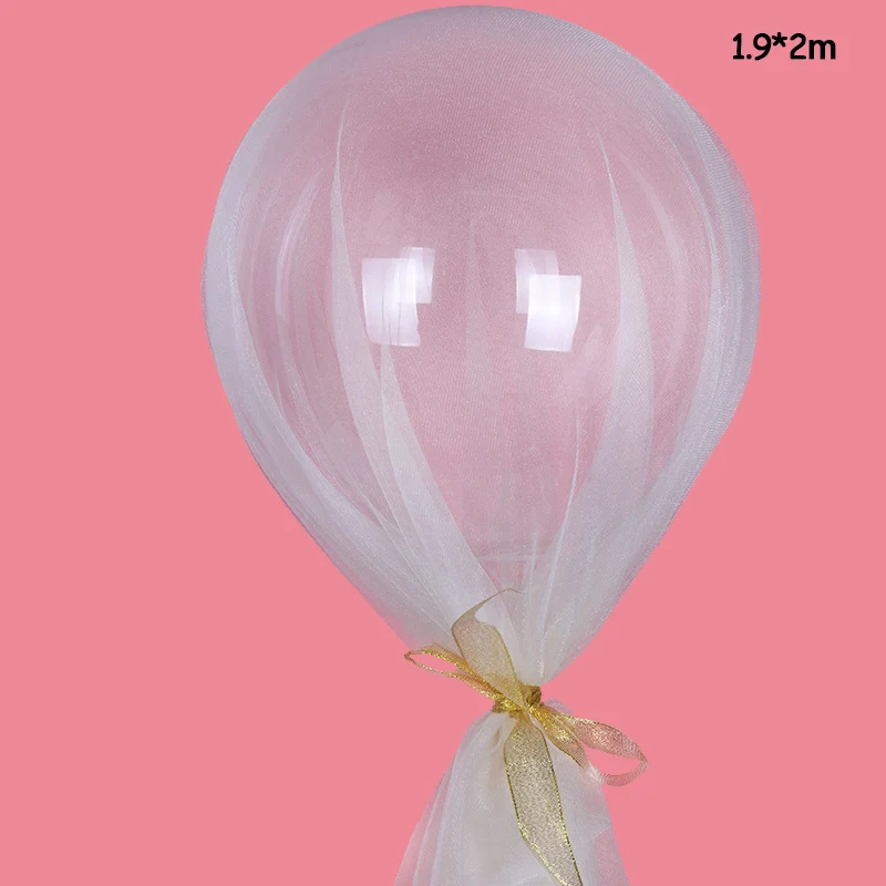 1,9*2 м воздушный шар, Тюлевое покрытие, свадебные украшения, воздушные шары из органзы, кружева, тюль, рулон, детский Декор для дня рождения, декор для детского душа