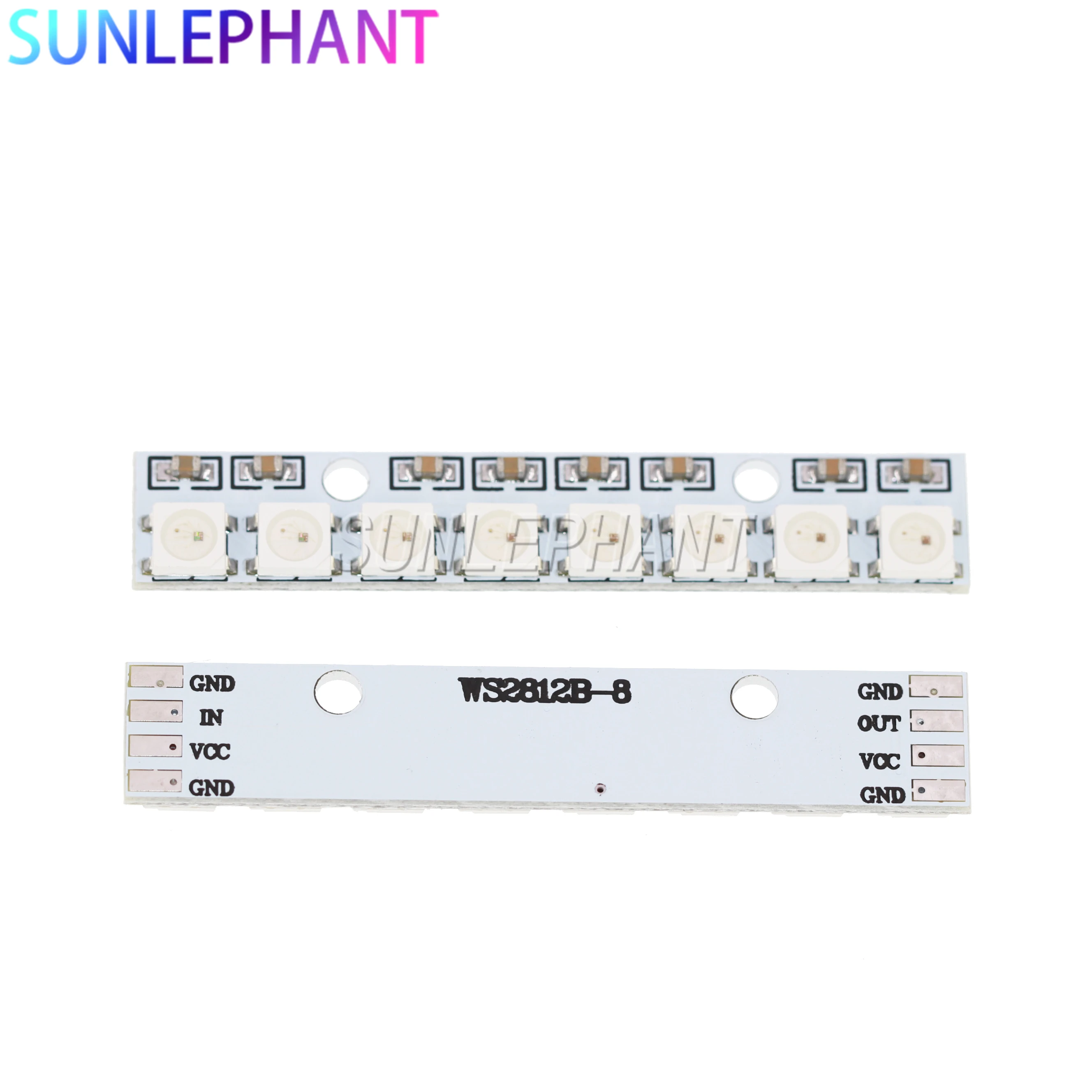 8 канальный WS2812 WS2812B WS 2811 5050 RGB СВЕТОДИОДНЫЙ модуль панели лампы 5 в бит Радужный