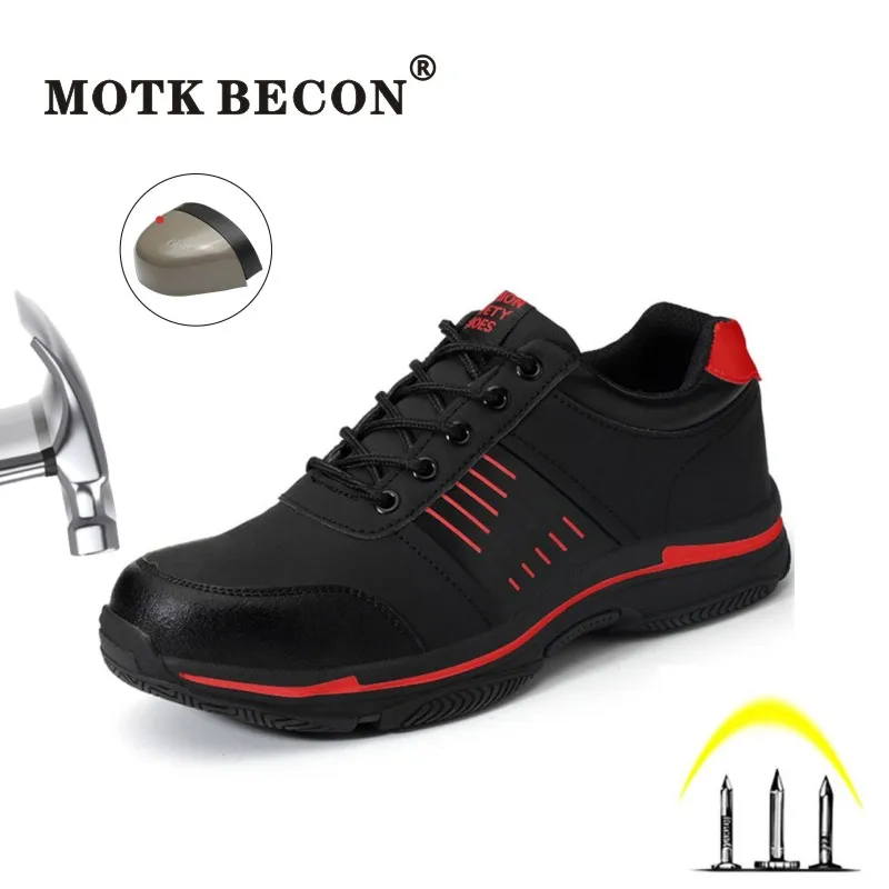 MOTK BECON, большие размеры 36-46, неубиваемая обувь Райдера для мужчин, Рабочая обувь со стальным носком, защищенная от проколов, уличные кроссовки L16