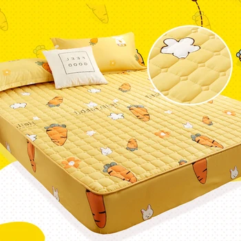 

Carrot Anti-bacteria Mattress Covers Protector Cotton Printed Anti-mite Elastic Mattress Topper Breathable Protection Pad Cover