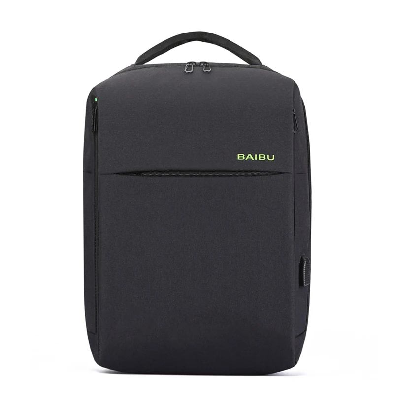 

Anti Theft Men Backpack External USB Notebook Computer Charge Lnterface Travel Business Affairs Backpack Solid Color Casual Bag