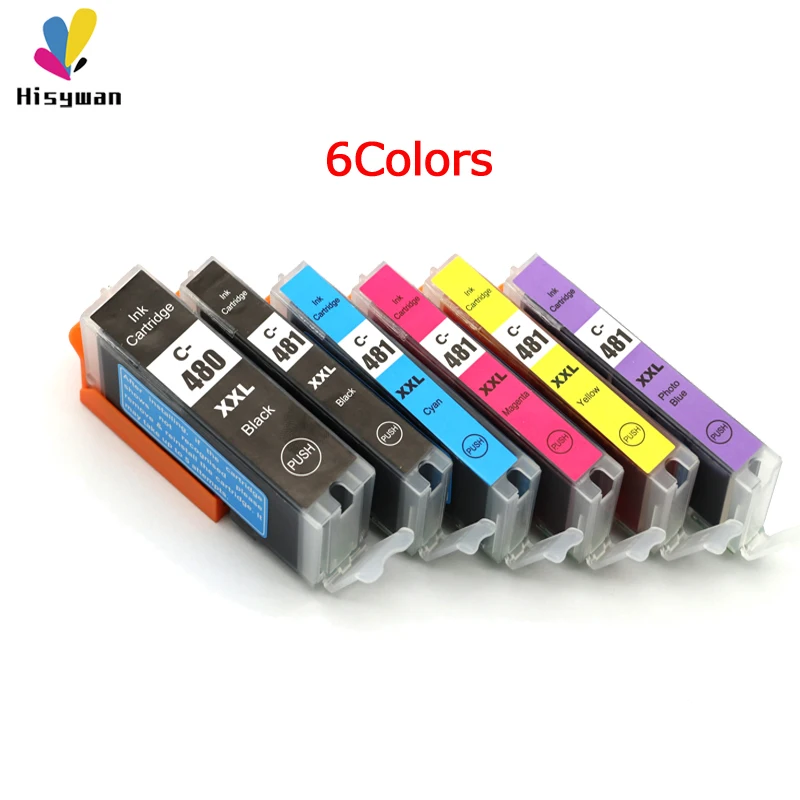 Hisywan PGI-480 CLI-481 чернильный картридж для принтера Canon PG480 CLI481 Pixma TS6140 TS8140 TS9140 TR7540 TR8540 для PGI480 CLI481