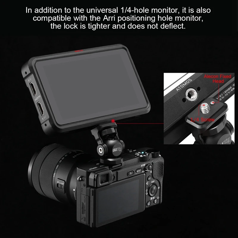 FFYY-UURig R015 кронштейн для монитора мини шаровая Головка Gimbal с холодным башмаком крепление для смартфона Nikon Canon sony DSLR камеры аксессуары