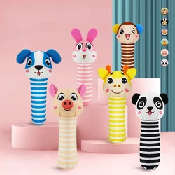 Hochet à main en forme d'animal pour bébé, jouet pour nouveau né, mobile, mignon, en peluche, cadeau pour enfants de 0 à 12 mois 