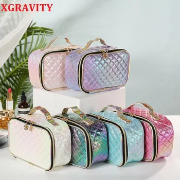 

XGRAVITY New Ladies Handbags Elegant Rhombus Fashion Ladies Cosmetic Bags Largge Capacity Travel Bags Woman Bags Diamond Bag H62