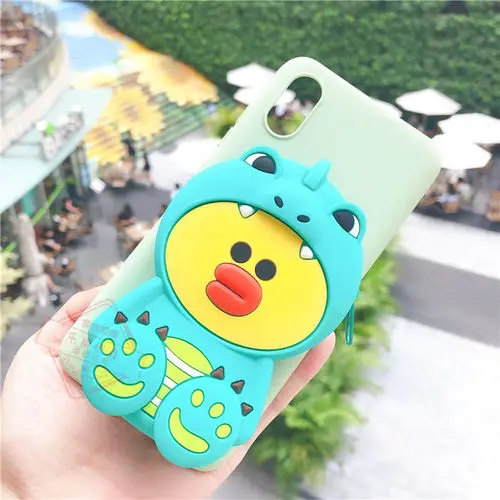 no strap Милый 3D чехол с рисунком для Apple Iphone X, XR, XS, Max, чехол для Iphone 5 5S se, 6, 6 S, 7, 8 Plus, мягкий силиконовый чехол с милым животным принтом - Цвет: no strap