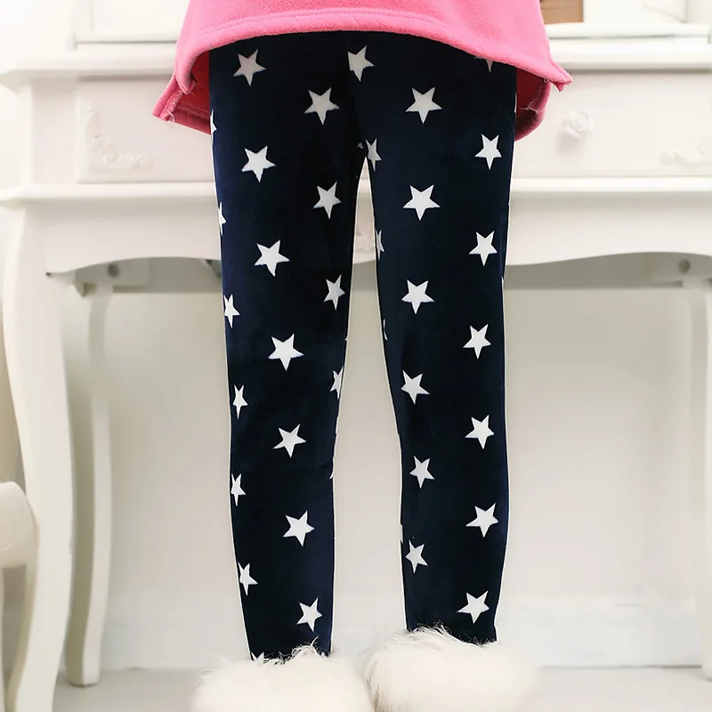 Winter New Girls Leggings Fashion Colorful Girls Render Pants Velvet Thicken Warm Children Skinny Pants Girls Kids Clothing 3-9T