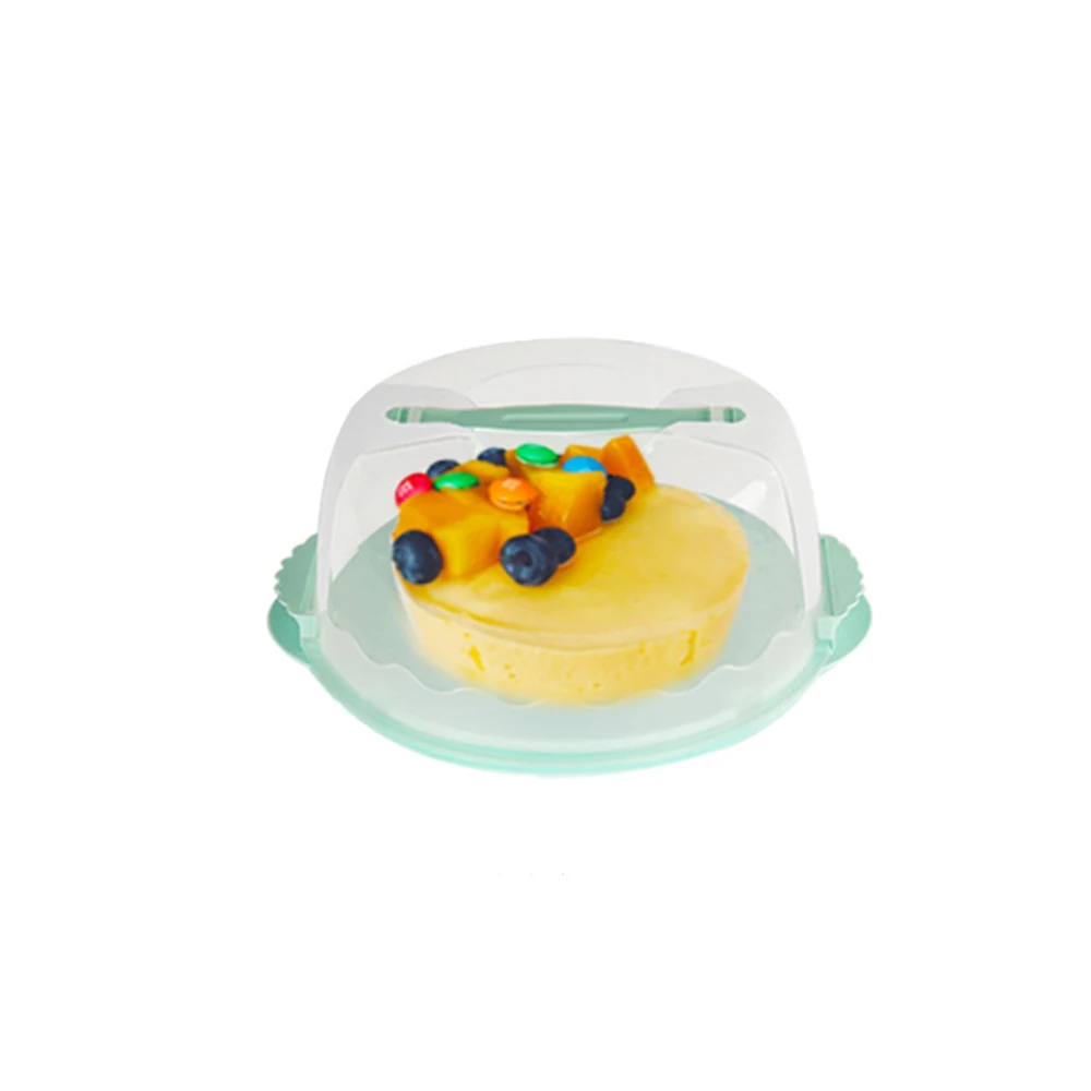10 дюймовый пластиковый круглый противни для пирожных форма для тортов Mooncake упаковочная коробка контейнер держатель с крышками прозрачный десерт хлеб коробки поднос тортница с крышкой крышка для тортакрышка для тор - Цвет: Зеленый