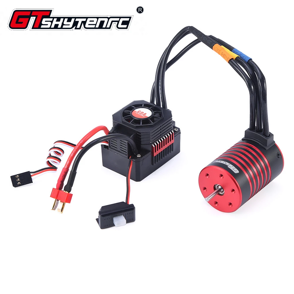 

GTSKYTENRC Waterproof Combo 3650 3600KV/5200KV Brushless Motor w//Heat Sink 60A ESC for RC 1/10 RC Car