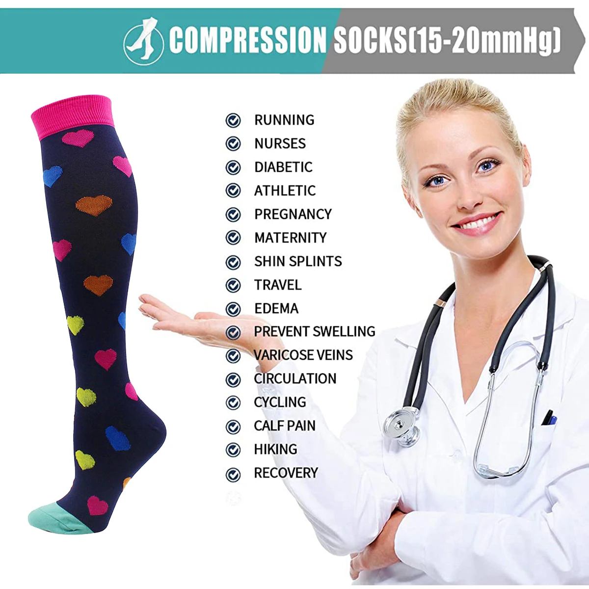 OOZ Calcetines para mujer, hasta la rodilla, calcetines suaves para mujer,  calcetines deportivos para correr, calcetines atléticos para mujeres y