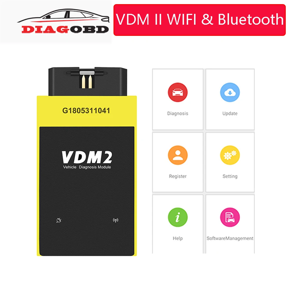 OBD2 UCANDAS VDM2 полная система V5.2 Bluetooth/Wifi OBD2 VDM II для Android VDM 2 OBDII сканера кода PK easydiag обновление бесплатно