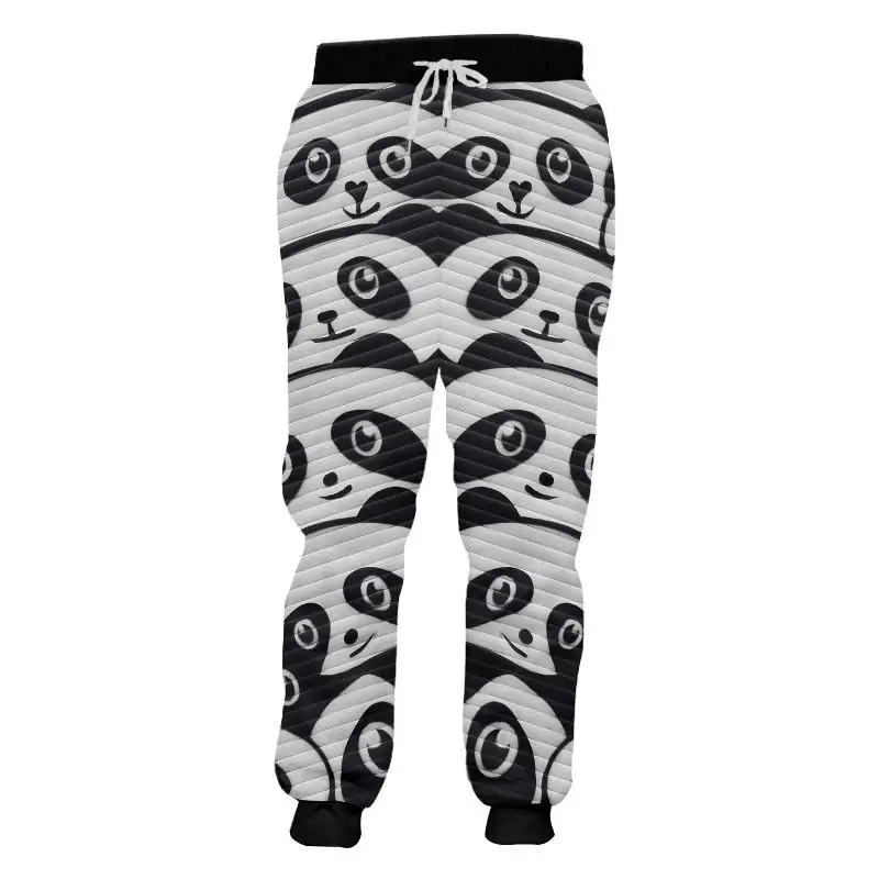 Novelty Jogger Pants Men Sweatpants Funny 3D Superimposed panda print Sports Trousers Men/Women Cozy Casual Jogger Pants Custom