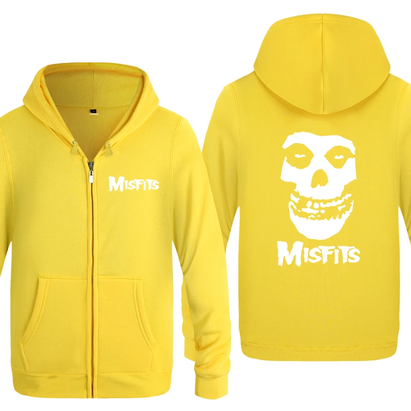 HUAY BAT The Misfits панк рок толстовки для любителей музыки мужские мужская молния с капюшоном флисовые толстовки кардиганы - Цвет: HUAY BAT