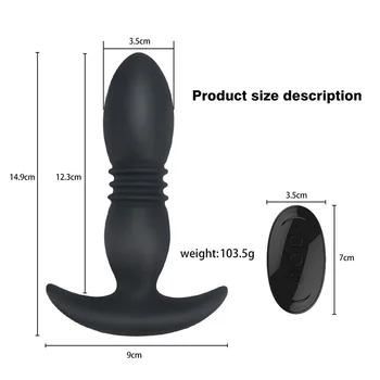 VETIRY Anal Vibrator Telescopic Vibrator Male Prostate Massager Remote Control Dildo Butt Plug Vibrator Anal Sex Toys For Men 6