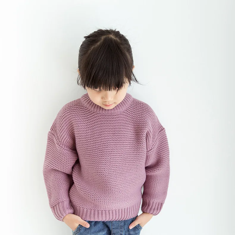 Новые свитера для девочек вязаная детская одежда модные свитера Зимний толстый свитер