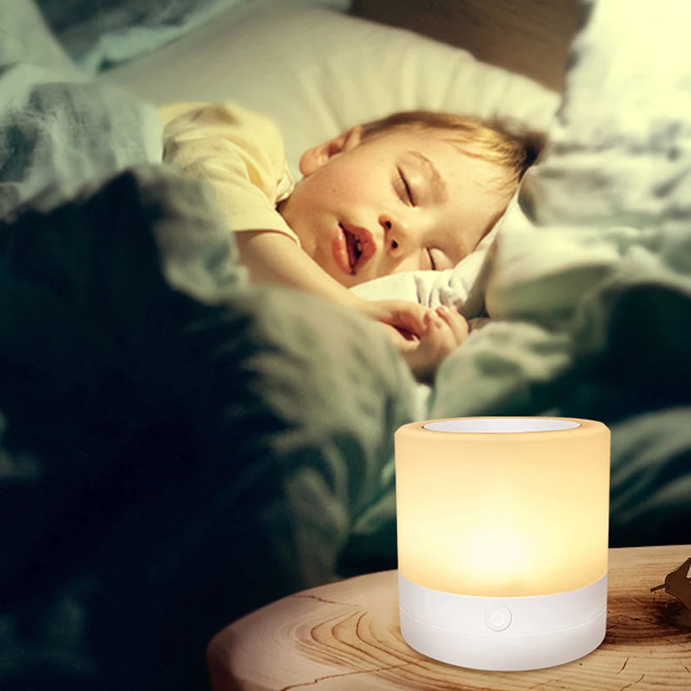 LED Color Changing Atmosphere Night Light Touch Control Induction Dimming Light Dimming Color Charging USB Smart Bedside Lamp 8