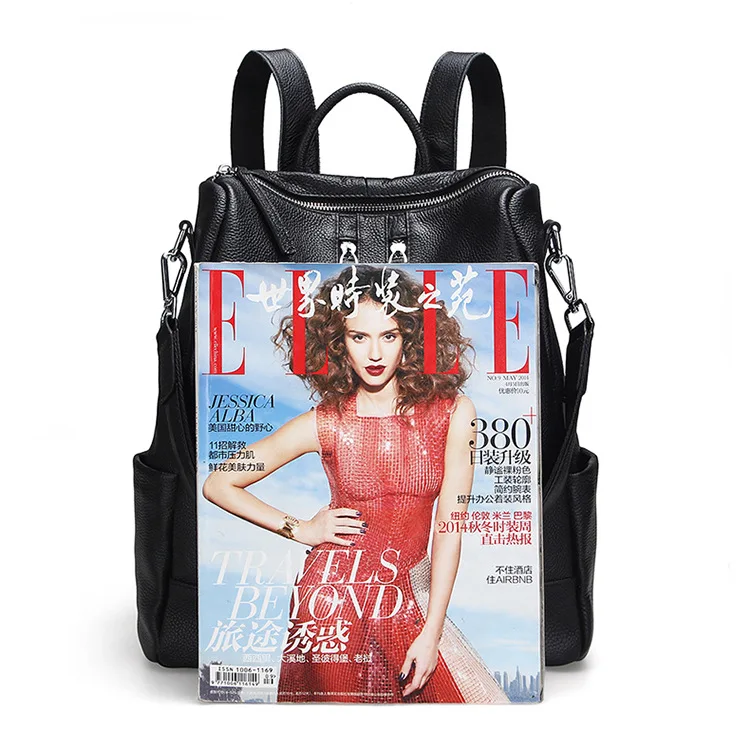 

WOMEN'S Leather Bags Backpack Verticle Star Celebrity Style WOMEN'S Backpack Full-grain Leather Embossed Leather WOMEN'S Bag Tri