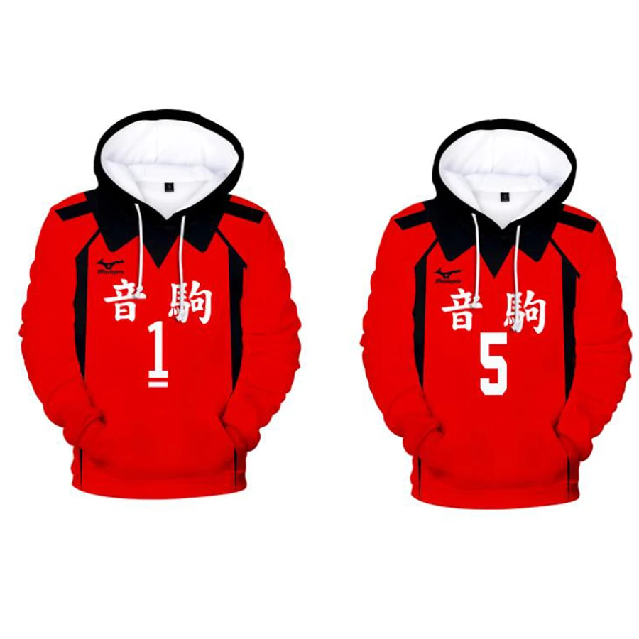 

Japan Anime Haikyuu Nekoma High School Volleyball Club Kozume Kenma Kuroo Tetsurou Unisex 3D Hoodies Sweatshirts Cosplay Costume