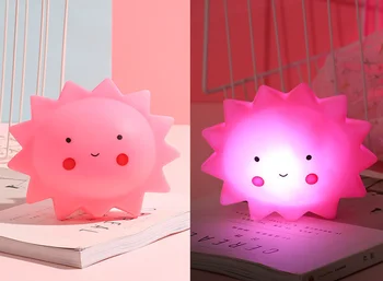 

Seven-color warm-color LED lamp for children sleeping with night lamp discoloration and decompression