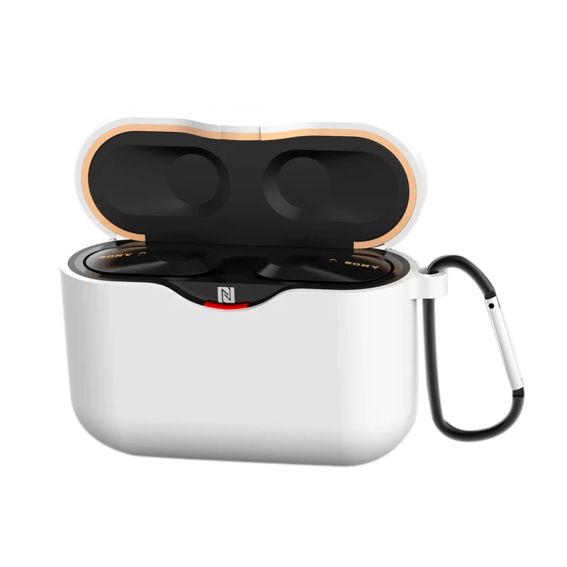 

Cheap For Sony WF-1000XM3 With Hook Earphone Box Silicone Earphone Protection Box Wireless Bluetooth Earphone Storage Box