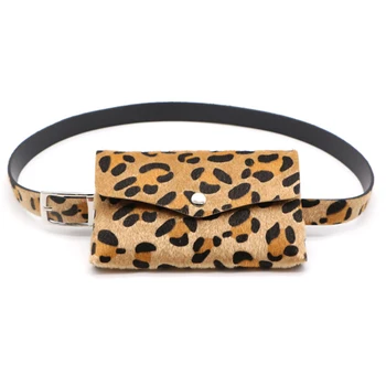 

Women Adult Detachable Belt Waist Pack Casual Faux Leather Purse Portable Leopard Print Mobile Phone Fashion Outdoor Belly