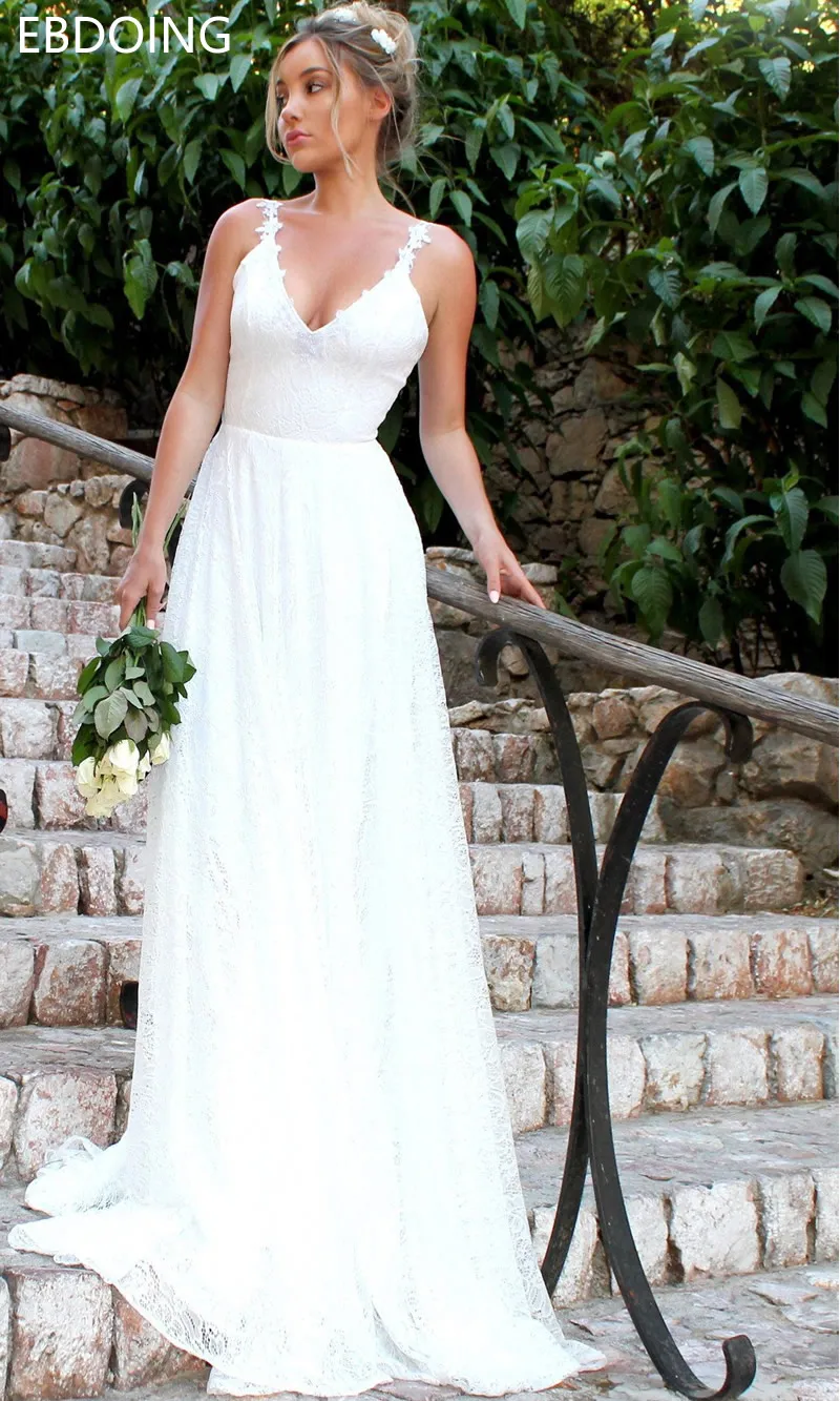 Vestidos De Novia сексуальное свадебное платье трапециевидной формы, кружевное платье с открытой спиной и v-образным вырезом, новейшее свадебное платье невесты на заказ, большие размеры