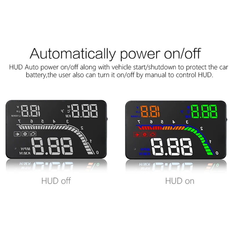A100S T100 OBD автомобиля Hud головой вверх Дисплей Температура Датчик Obd превышение скорости Предупреждение Системы проектор лобовое стекло