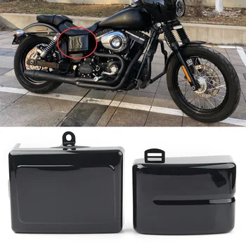 

Black Motorcycle Left & Right Battery Side Covers For Harley Dyna Fat Street Bob Low Rider Super Wide Glide Switchback 2006-2017