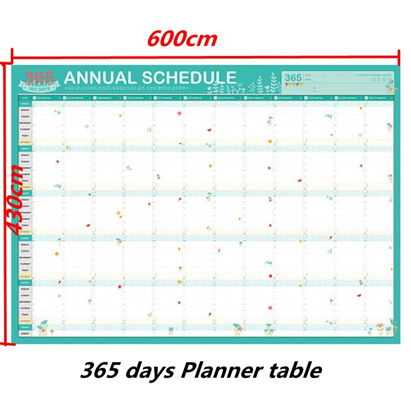 365 дней, настенный бумажный календарь, офисный, школьный ежедневник, заметки, очень большой, для учебы, новогодний план, расписание 43*58 см