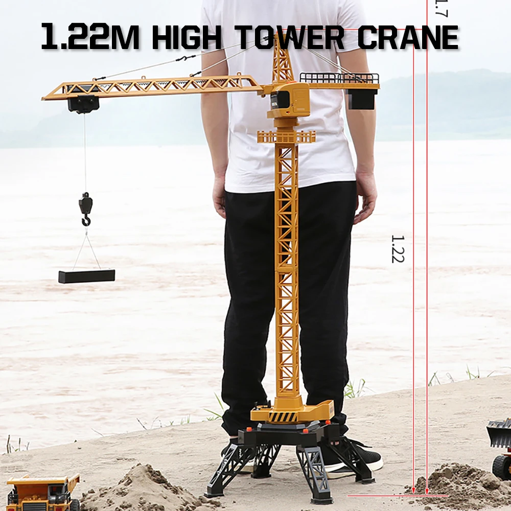Remote Control Alloy Tower Crane Toy for Kids