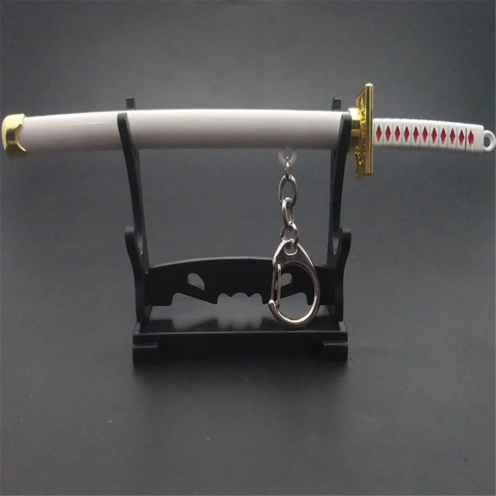 Eight Color Roronoa Zoro Sword Keychain Women Men Anime Knife Scabbard Sabre Snow Knife Key Chain Katana One Piece 15cm Q-053 anime keychain key chains mini sword keychain