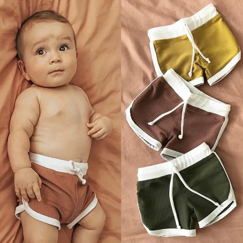 AU Infant/повседневные трикотажные однотонные Шорты для маленьких мальчиков; летние пляжные шорты; одежда