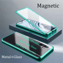 For Xiaomi Mi 10 Pro Magnetic Case 360 Front+Back double-sided 9H Tempered Glass Case for Xiaomi Note 10 Pro Metal Bumper Case