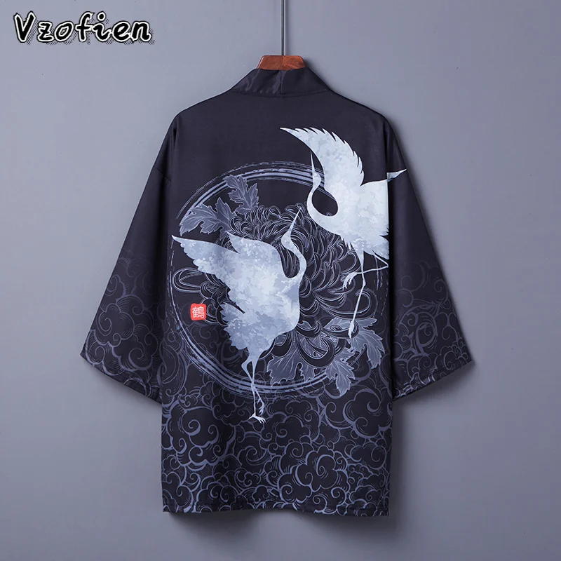 Кимоно мужское в японском стиле хаори свободная рубашка уличная одежда самурая