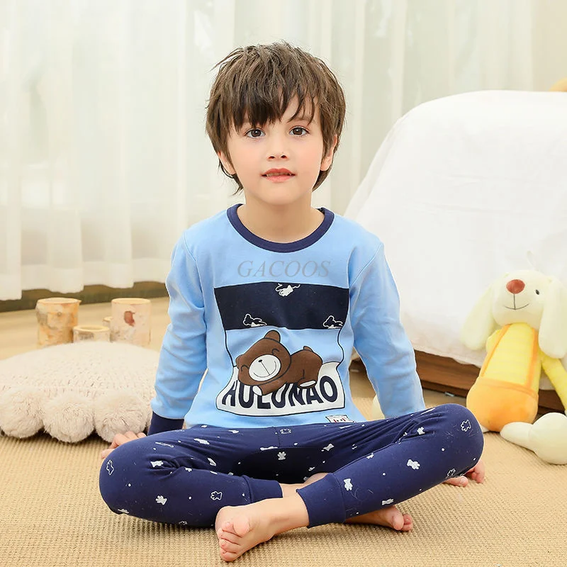 Teens Girls Boys Pajamas Autumn Cotton Christmas Pajamas For Children's Clothing Sets Baby Infant Animal Cartoon Rabbit Pyjamas big baby nightgown Sleepwear & Robes