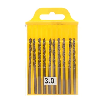 

10pcs HSS M35 Set of Cobalt Twist Drills 3mm